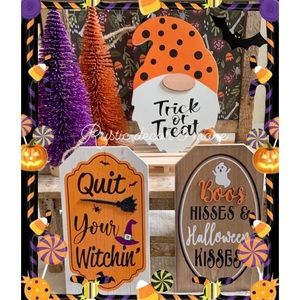 Halloween Tag Signs Set Of 3